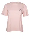 Autry Cotton T-shirt With Logo In Powder