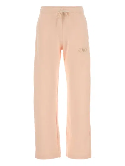 Autry Cotton Track Pants With Adjustable Waistband For Women In Neutral