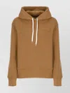 Autry Drawstring Hooded Knitwear With Ribbed Cuffs In Brown