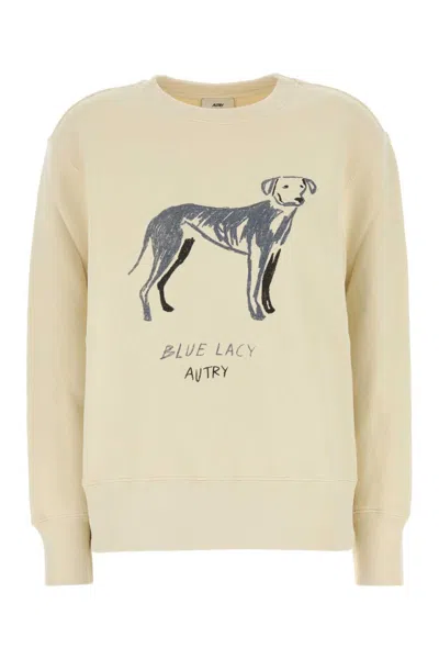 Autry Cream Cotton Main Wom Sweatshirt In Neutral