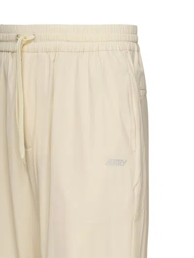 Autry Cream Nylon Joggers With Logo