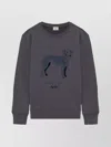 Autry Crew Neck Dog Print Long Sleeves Sweatshirt
