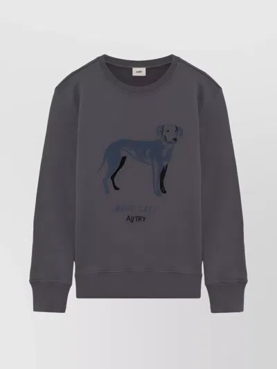 AUTRY CREW NECK DOG PRINT LONG SLEEVES SWEATSHIRT