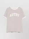 Autry Crew Neck Logo-print T-shirt With Stripe Trim