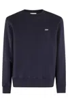 Autry Blue Cotton Crewneck Sweatshirt With Logo Print In Blue