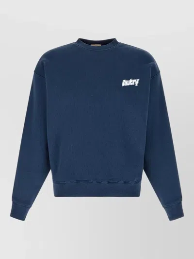 Autry Crew Neck Sweatshirt Logo Embroidery Detail In Blue