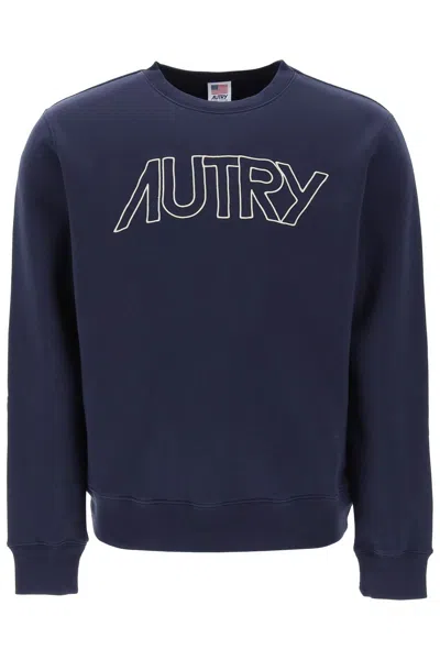 AUTRY CREW-NECK SWEATSHIRT WITH LOGO EMBROIDERY