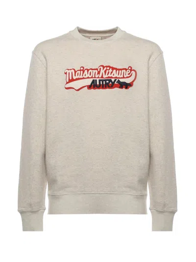 Autry Crew-neck Sweatshirt With Logo In Gray