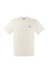 Autry White Round Neck T-shirt With Logo Embroidered On The Front In Cotton Man