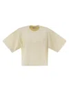 Autry Crewneck Cropped T-shirt In Bianco