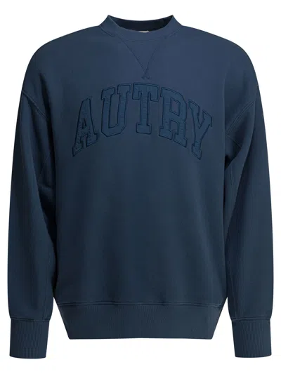 Autry Crewneck Sweatshirt With Logo Sweatshirts Blue