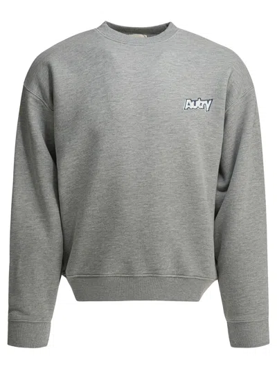 Autry Crewneck Sweatshirt With Logo Sweatshirts Grey In Gray