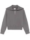 Autry Gray Cotton Sweatshirt With Zip In Grey