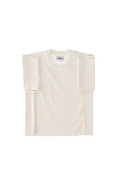 Autry Cropped Heavy Cotton Women's T-shirt In Neutral