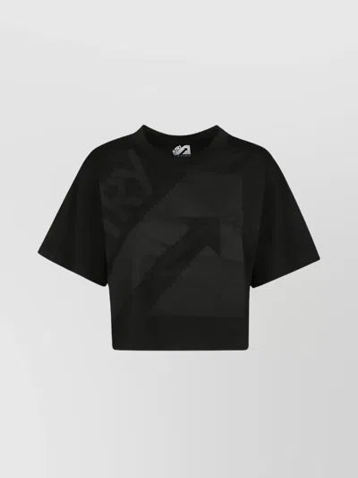 Autry Cropped Sport T-shirt Short Sleeves In Black