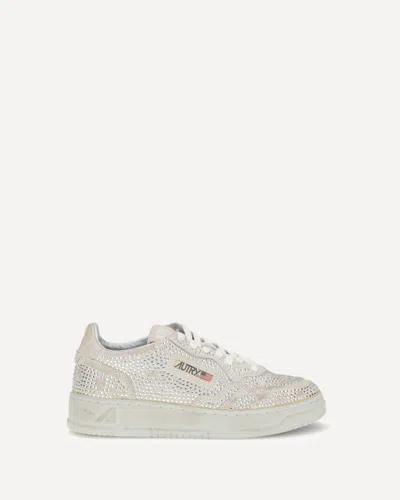 Autry Crystal Medalist Sneakers In White