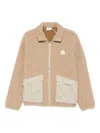 Autry Daisy-embroidered Fleece Jacket In Brown