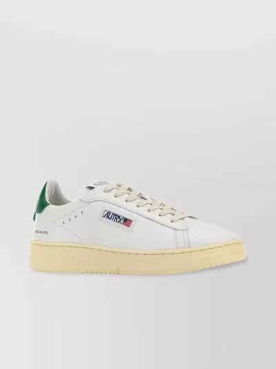 Autry Dallas Leather Sneakers Contrast Sole In White