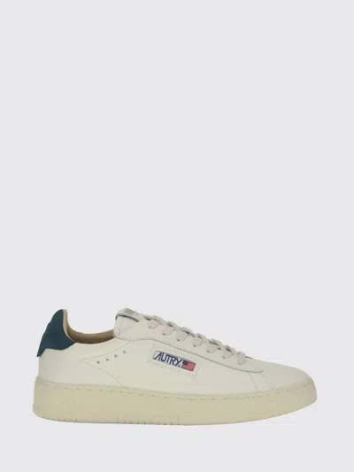 Autry Dallas Low Bicolor Smooth Calfskin Sneakers With Logo In White