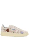 Autry Dallas Floral-embroidered Sneakers In Animal Print