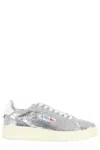 Autry Dallas Low Sparkling Sneakers In Silver And White Sequins Shoes In Gray
