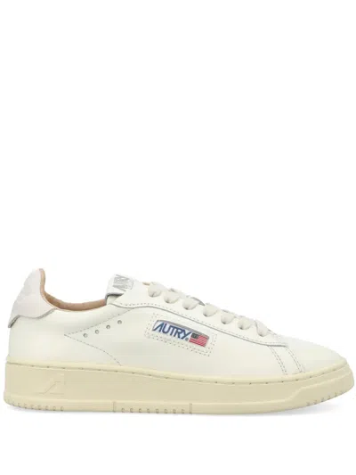 Autry White Leather Dallas Sneakers In Neutral