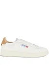 Autry Dallas Low Marshmallow Leather And Brown Sugar Sneakers In White