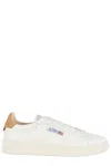 Autry Dallas Low Marshmallow Leather And Brown Sugar Sneakers In White