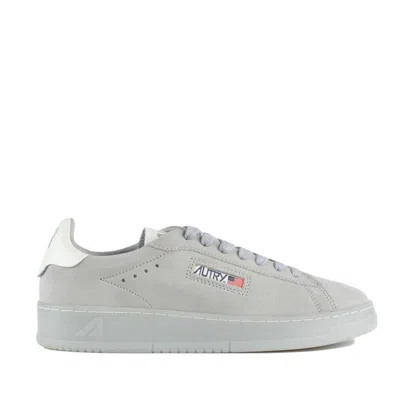 Autry Dallas Low Marshmallow Suede And Iris Sneakers In Gray