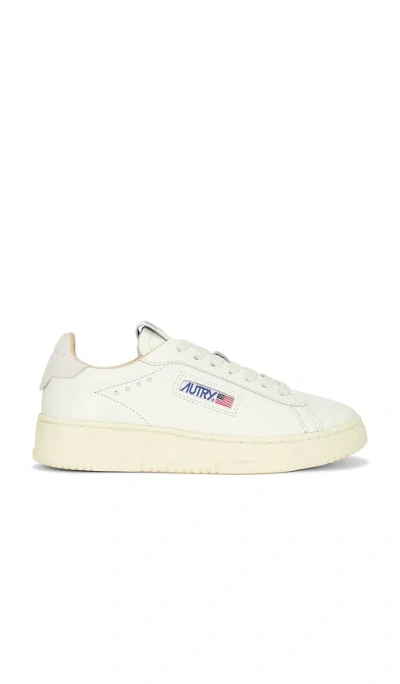 Autry White Lace-up Sneakers In Bianco