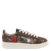 Autry Low-top Sneakers With Floral Embroidery In Rich Brown In Brown
