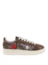 Autry Low-top Sneakers With Floral Embroidery In Rich Brown In Brown