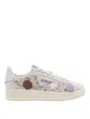 Autry Dallas Floral-embroidered Sneakers In Neutral