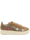 Autry Brown Lace Up Sneakers In Multi