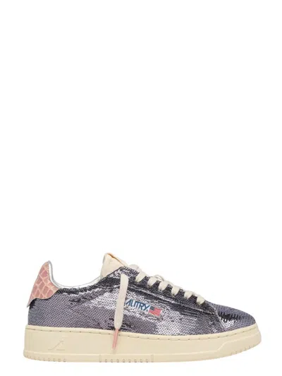 Autry Dallas Low Sparkling Sequin Steel Sneakers In Multi