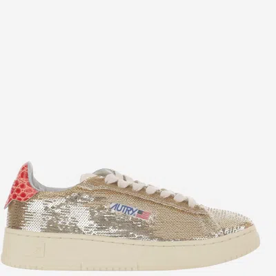 Autry Dallas Low Sparkling Sneakers In Gold