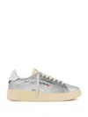 Autry Dallas Low Sparkling Sneakers In Silver And White Sequins Shoes In Silver