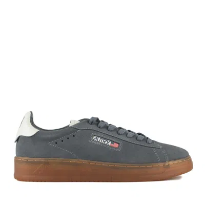 Autry Dallas Low Suede Sneakers In Ash And Marshmallow Color In Gray