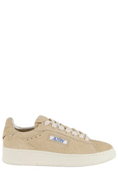Autry Dallas Low Suede Sneakers In Neutral