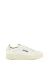 Autry Medalist Low White Sneakers With Suede Inserts And Tonal Heel Tab In Leather Man In White