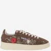 Autry Low-top Sneakers With Floral Embroidery In Rich Brown In Brown