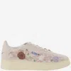 Autry Dallas Floral-embroidered Sneakers In Neutral