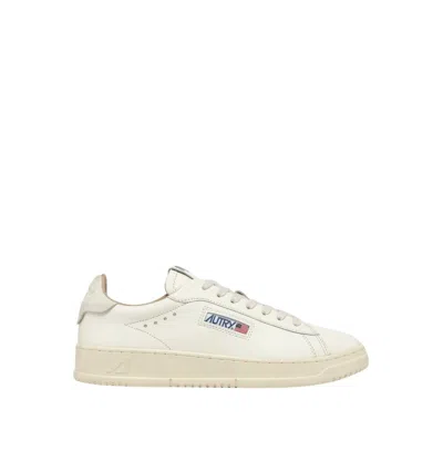 Autry Dallas Nubuck-trimmed Leather Sneakers In White