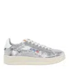 Autry Dallas Low Sparkling Sneakers In Silver And White Sequins Shoes In Animal Print