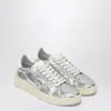 Autry Dallas Low Sparkling Sneakers In Silver And White Sequins Shoes In Silver