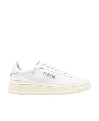 Autry White Lace-up Sneakers In Bianco