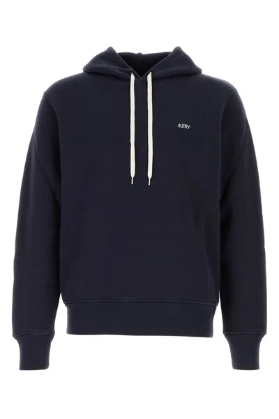AUTRY AUTRY DARK BLUE COTTON SWEATSHIRT