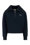 Autry Cotton Sweatshirt With High Collar And Ribbed Cuffs In Animal Print