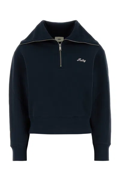 AUTRY FELPA IN COTONE BLU SCURO  DONNA