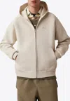 Autry Debossed Logo Neoprene Zip-up Hoodie In Neutral